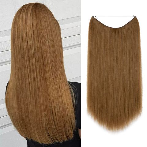 Straight Hair Extension No Clip Natural Hair Piece