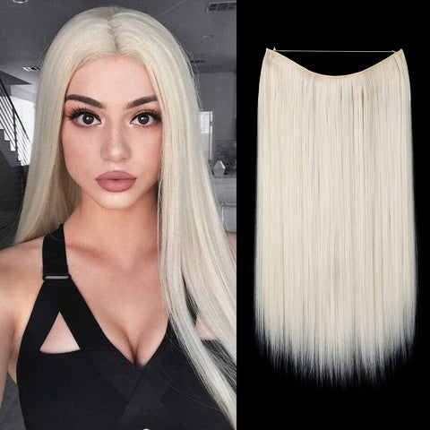 Straight Hair Extension No Clip Natural Hair Piece