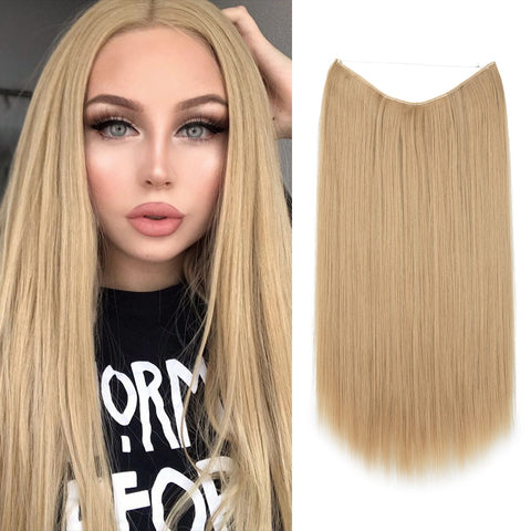 Straight Hair Extension No Clip Natural Hair Piece