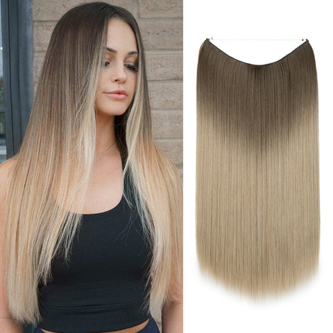 Straight Hair Extension No Clip Natural Hair Piece