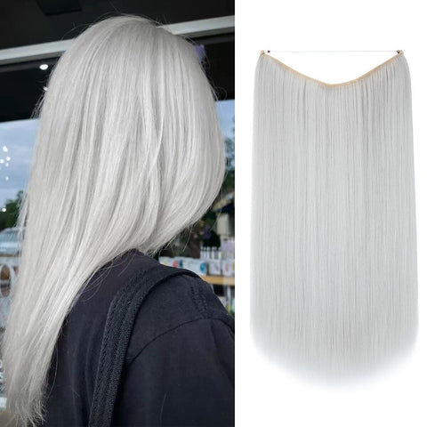 Straight Hair Extension No Clip Natural Hair Piece