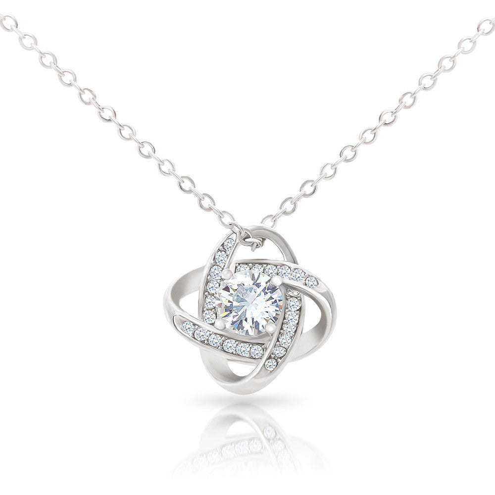 White Gold Necklace - With Real Rose - To My Love