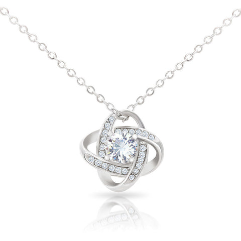 White Gold Necklace - With Real Rose - To My Love