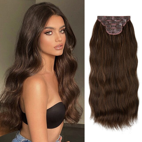 Long Wavy Clip In Hair Extensions 4pcs/set