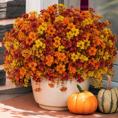 Fall Artificial Flower Halloween (6/12/24/48-Piece/set), UV Resistant Colorful Fake Flower, Decorative Bouquet for Home Garden Party Wedding Decor, Artificial Flowers Bouquet summerwin tiktokshopbacktoschool