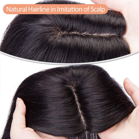 Summer Breathable Natural Straight Hair Topper For Women With Thinning Hair