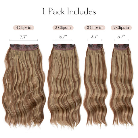 Long Wavy Clip In Hair Extensions 4pcs/set