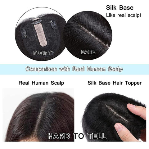 Best Breathable Real Hair Topper for Women Crown Topper No Bangs