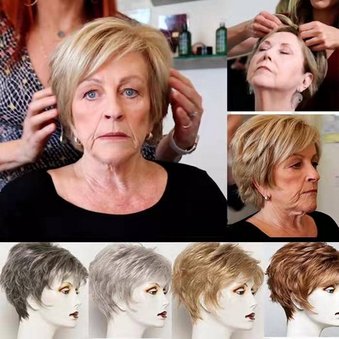 4"-6" Short hair topper to add volume, cover regrowth or thin hair patches