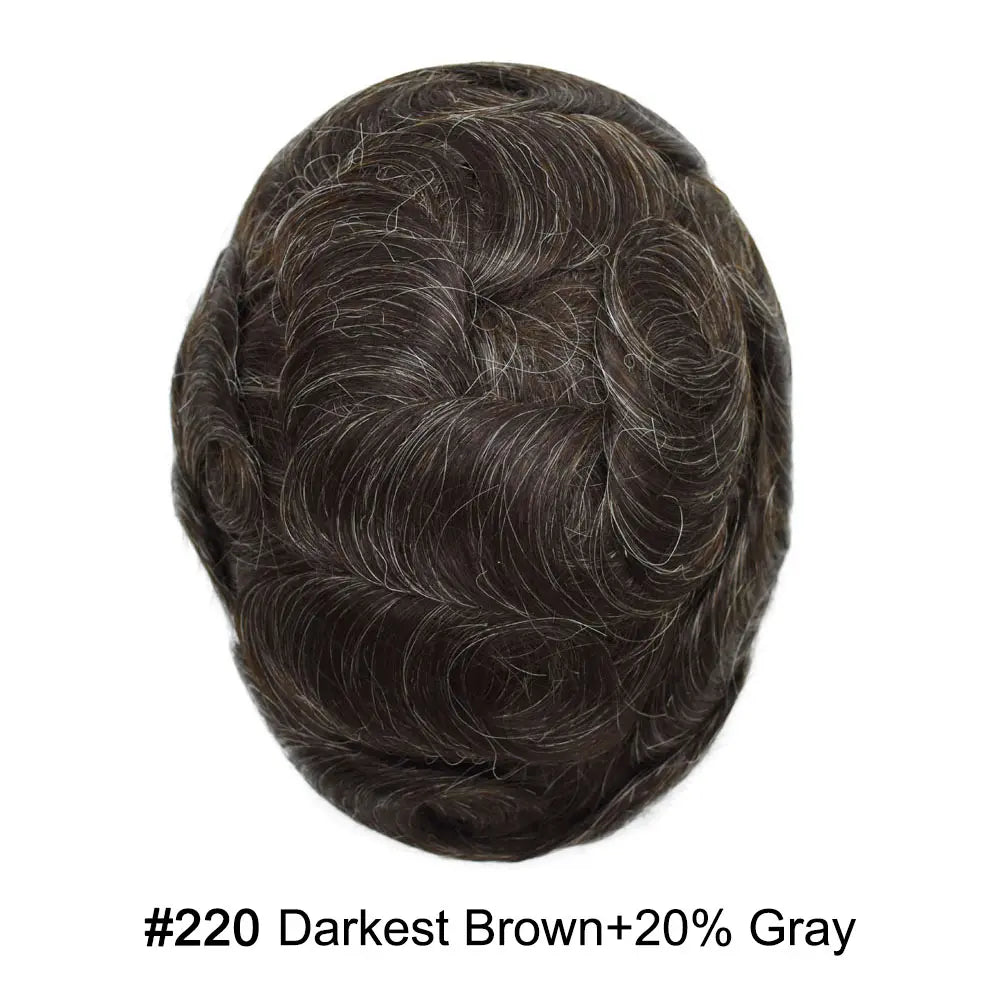 Mens Hair System 0.04mm Ultra Thin Skin Toupee For Men Hairpiece Real Human Hair Replacement Systems All V-Looped Knots Invisible Realistic Natural Hairline Male Hair Prosthesis Protesis Capilar Hombre