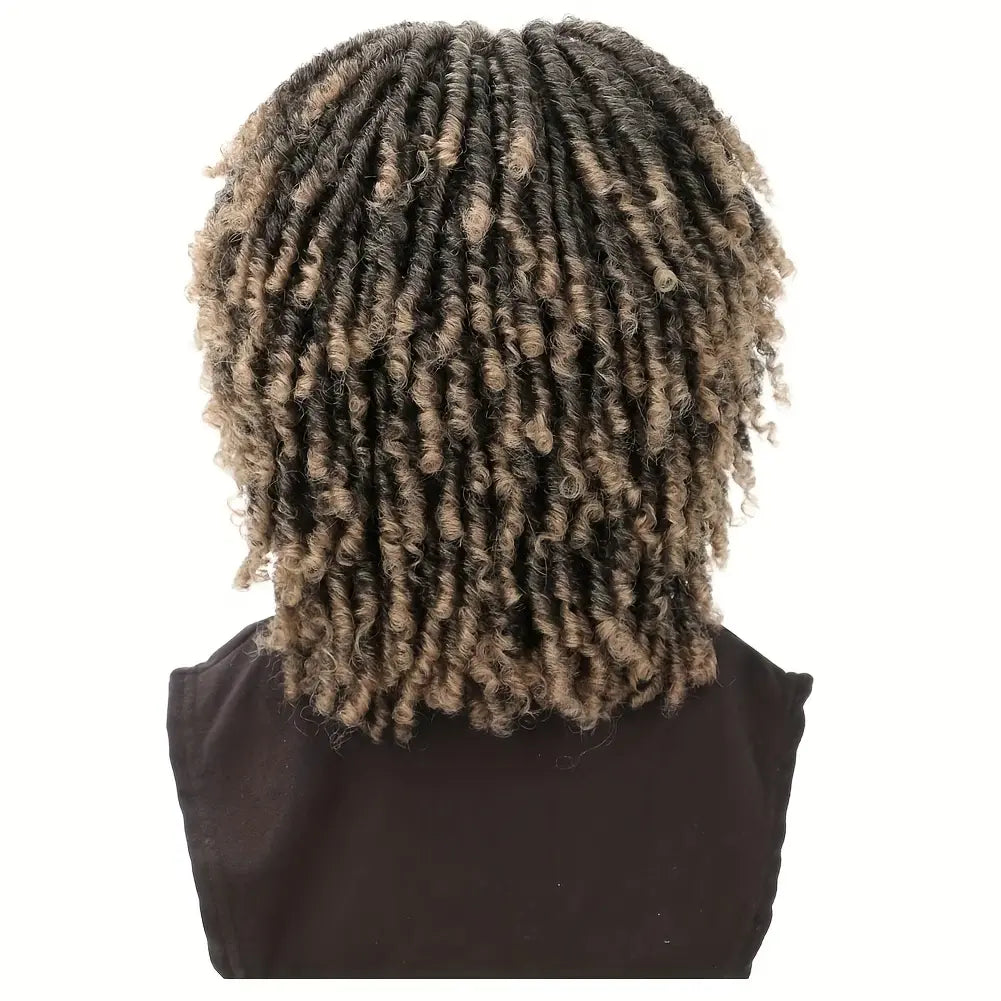6 Inch Men Dreadlock Wig Short Braided Synthetic Wig Layered Breathable for Daily Wear Black Wig