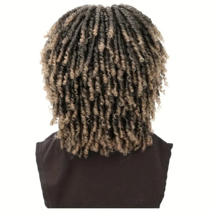 6 Inch Men Dreadlock Wig Short Braided Synthetic Wig Layered Breathable for Daily Wear Black Wig