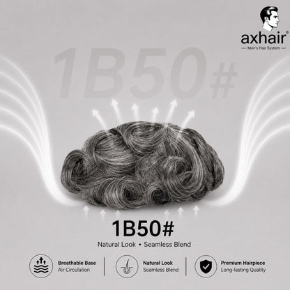 Full French Lace: Men's Lace Toupee  Full French Lace Base  Suitable for Humid Climate
