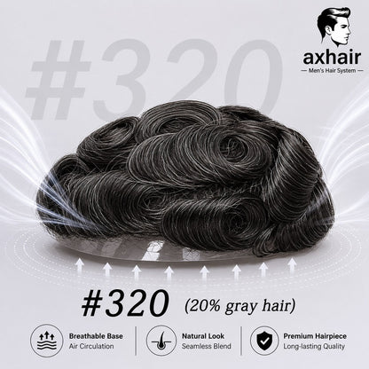 Full French Lace: Men's Lace Toupee  Full French Lace Base  Suitable for Humid Climate