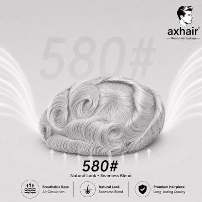 Full French Lace: Men's Lace Toupee  Full French Lace Base  Suitable for Humid Climate