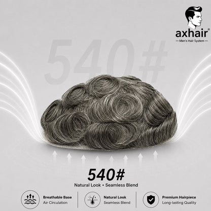 Full French Lace: Men's Lace Toupee  Full French Lace Base  Suitable for Humid Climate