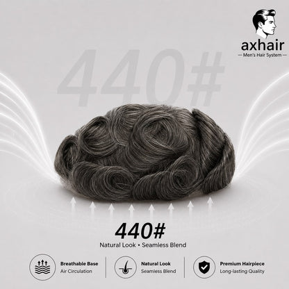 Full French Lace: Men's Lace Toupee  Full French Lace Base  Suitable for Humid Climate