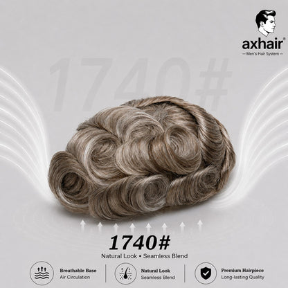 Full French Lace: Men's Lace Toupee  Full French Lace Base  Suitable for Humid Climate