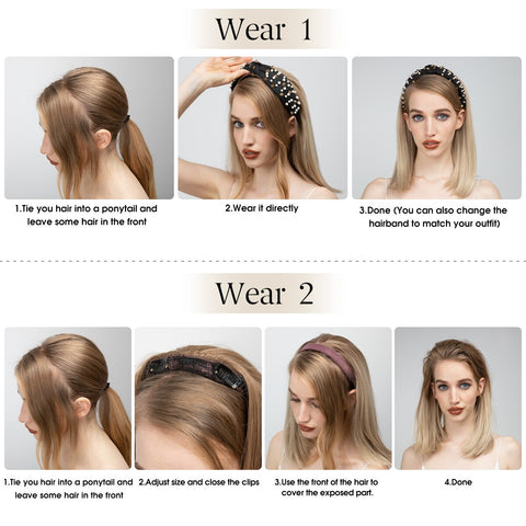 Short Straight Headband Wigs