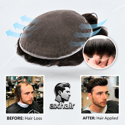 Full Swiss Lace: Hair System for Bald Men  Full Swiss Lace Base | Best for Active Lifestyle