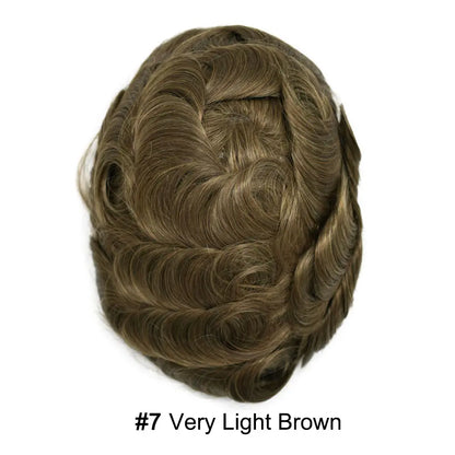 Mens Hair System 0.04mm Ultra Thin Skin Toupee For Men Hairpiece Real Human Hair Replacement Systems All V-Looped Knots Invisible Realistic Natural Hairline Male Hair Prosthesis Protesis Capilar Hombre