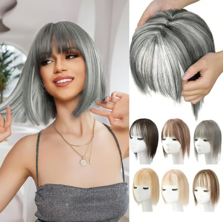 Natural Hair Toppers With Bangs For Women Adding Hair Volume Topper