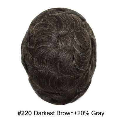 Full Poly Hairpiece for Men Toupee Real Human Hair Replacement System Natural Looking Mens Wig Durable PU Injected Mens Hair System Hair Pieces for Men Hair Unit for Hair Loss protesis capilar hombre Male Hair Prosthesis