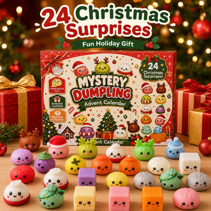 Christmas Mini Squishies Advent Calendar 2026, 24-Day Holiday Countdown Fidget Stress Relief Set, Cute Dumpling Squeeze Figures for Indoor Recreation, Stocking Stuffers, Xmas Party Favors, Small Surprise Gifts for Kids Teens Adults