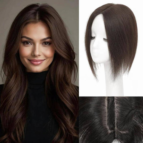 Summer Breathable Natural Straight Hair Topper For Women With Thinning Hair