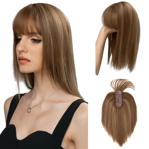 Clip in Hair With Bangs Overhead Natural Invisible Replaceme