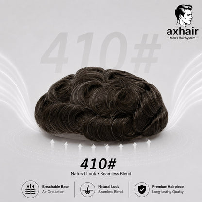Full French Lace: Men's Lace Toupee  Full French Lace Base  Suitable for Humid Climate