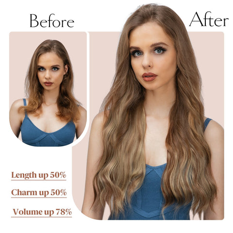 Long Wavy Clip In Hair Extensions 4pcs/set