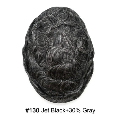 Toupee Real Human Hair Pieces for Men 0.06mm Ultra Thin Skin Invisible All V-looped Mens Hair System Men's Wig Replacement for Hair Loss Natural Hairline mens Hair Prosthesis Protesis Capilar Hombre