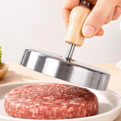 Stainless Steel Burger Press - 1Pc Nonstick Burger Patty Maker Mold, Sturdy Metal Meat Smasher, Multifunctional Kitchen Utensil for Home/Commercial Use to Make Round Patties, Burguer Patty Maker