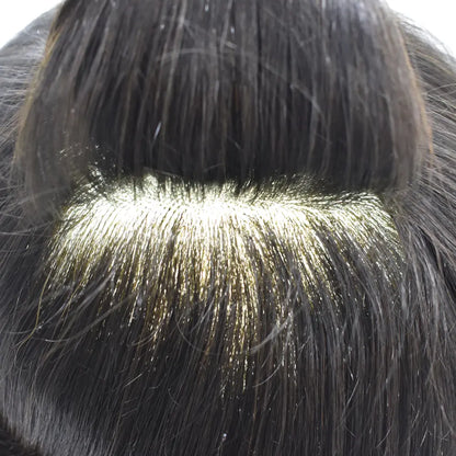 Full Poly Hairpiece for Men Toupee Real Human Hair Replacement System Natural Looking Mens Wig Durable PU Injected Mens Hair System Hair Pieces for Men Hair Unit for Hair Loss protesis capilar hombre Male Hair Prosthesis