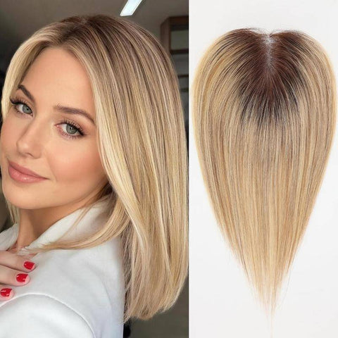 Summer Breathable Natural Straight Hair Topper For Women With Thinning Hair