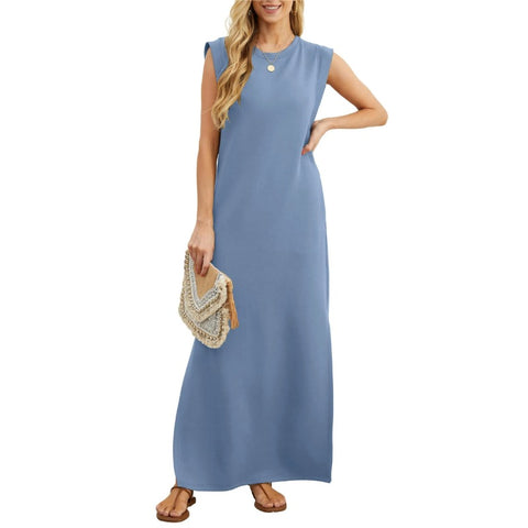 WOMEN'S CASUAL LOOSE SPLIT WRINKLE-FREE MAXI DRESS (BUY 2 FREE SHIPPING)