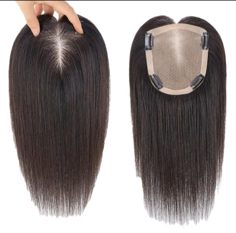 Summer Breathable Natural Straight Hair Topper For Women With Thinning Hair