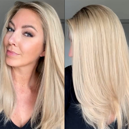 Natural Human Hair Topper - Silk Top Base Hair Topper - Straight Hair Natural and Seemless