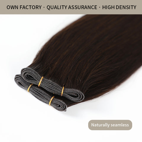 Seamless Genius Virgin Human Hair Weft (#2 Darkest Brown ）