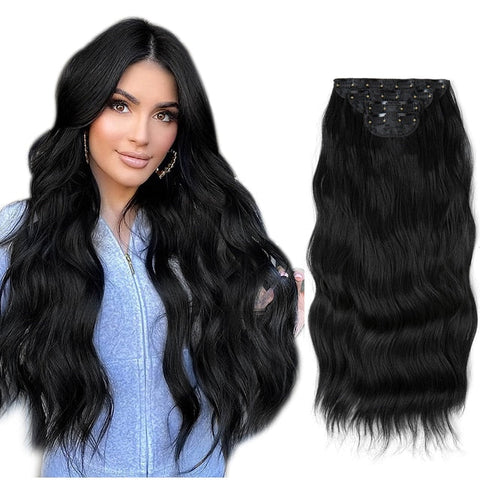 Long Wavy Clip In Hair Extensions 4pcs/set