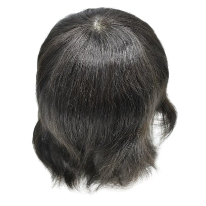 Full Poly Hairpiece for Men Toupee Real Human Hair Replacement System Natural Looking Mens Wig Durable PU Injected Mens Hair System Hair Pieces for Men Hair Unit for Hair Loss protesis capilar hombre Male Hair Prosthesis