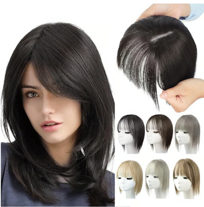 Natural Hair Toppers With Bangs For Women Adding Hair Volume Topper