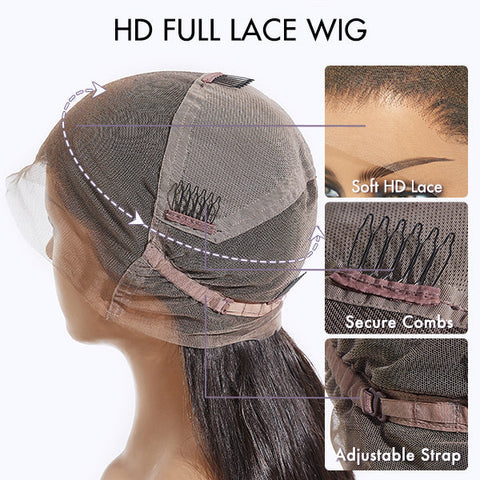 Flash Sale Full Lace Wig Brazilian Human Hair Full Scalp Lace Wigs 180% Density