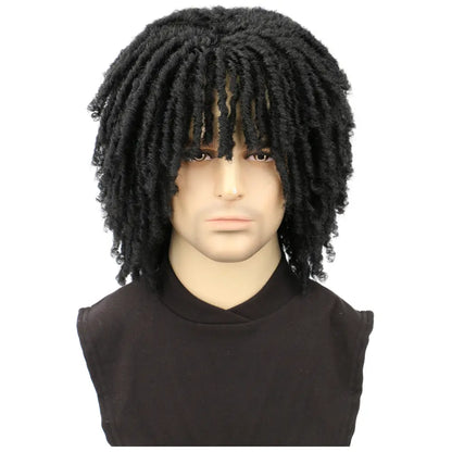 Men Wig Dreadlock Wig Synthetic Afro Twist Braided Wig Breathable Faux Locs Wig Daily And Party