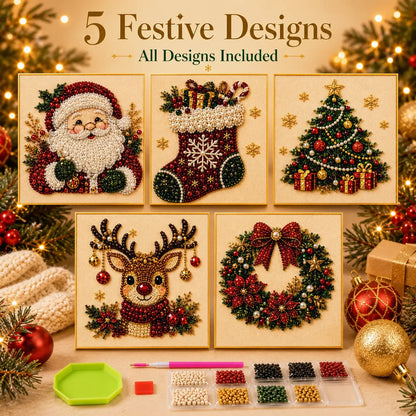 【10*10inch】DIY Diamond Painting Kit with Special-Shaped Beads, Christmas & Halloween Art Craft, Sparkling Holiday Canvas Decoration, Relaxing Handmade Gift for Adults and Beginners