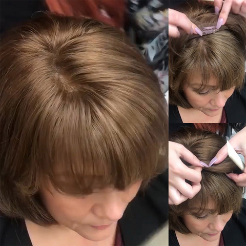 Beautiful Hair Transformation Best Hair Topper with Bangs