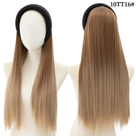 Long Wavy Headband Wig Half Hair Wig for Women