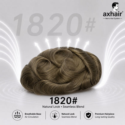 Full French Lace: Men's Lace Toupee  Full French Lace Base  Suitable for Humid Climate