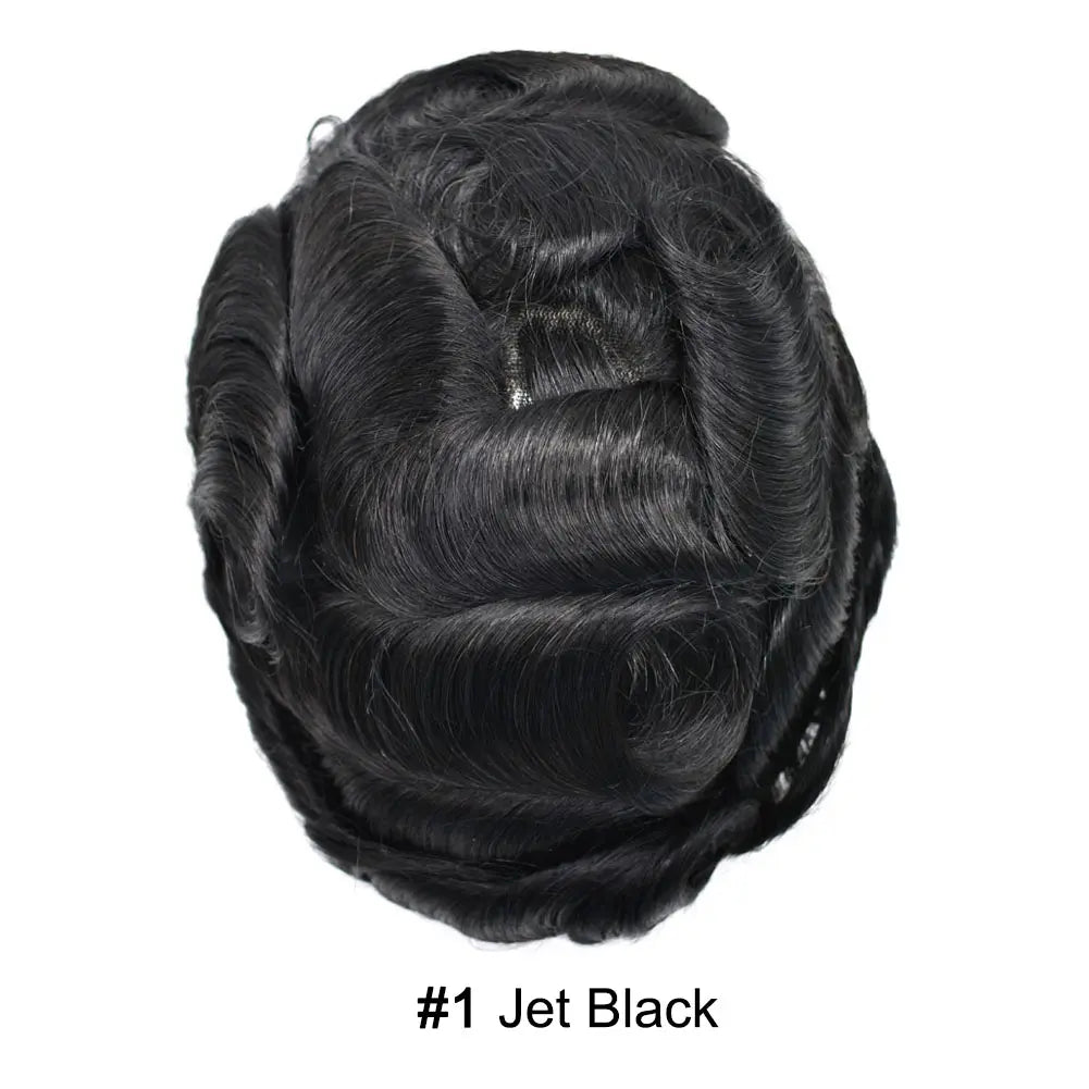 Toupee Real Human Hair Pieces for Men 0.06mm Ultra Thin Skin Invisible All V-looped Mens Hair System Men's Wig Replacement for Hair Loss Natural Hairline mens Hair Prosthesis Protesis Capilar Hombre